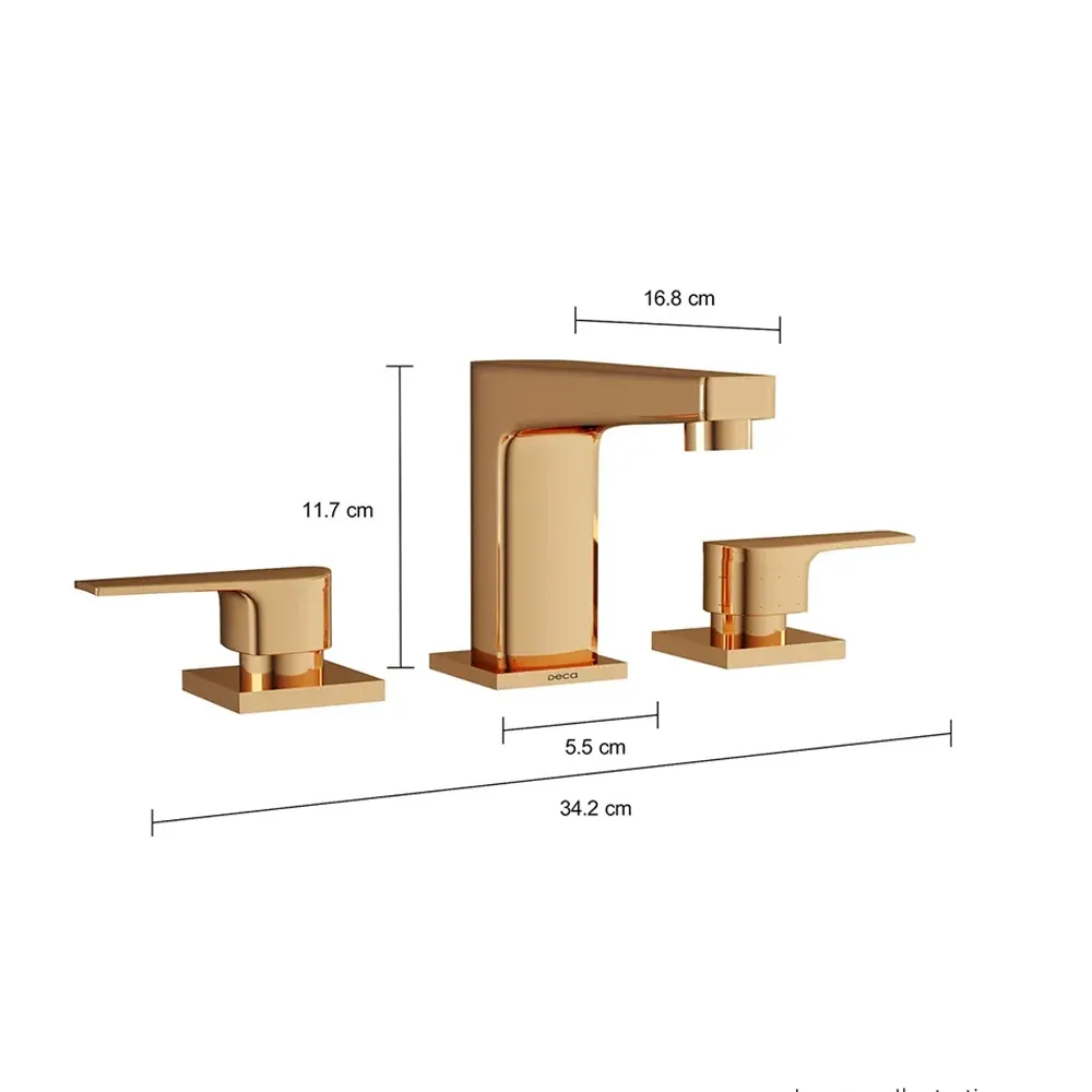 Misturador de Mesa Bica Baixa Lavatório Level Red Gold - Deca