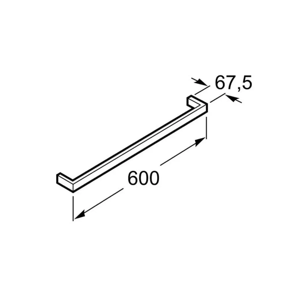 Toalheiro Barra Verso 600 mm Cromado - Roca A817392001