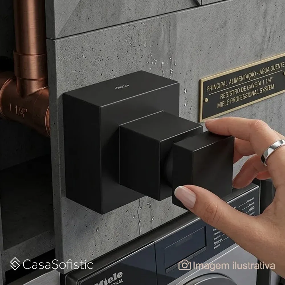 Acabamento Registro Gaveta Deca Cubo Black Matte 1.1/4 e 1.1/2 4900.BL86.GD.MT
