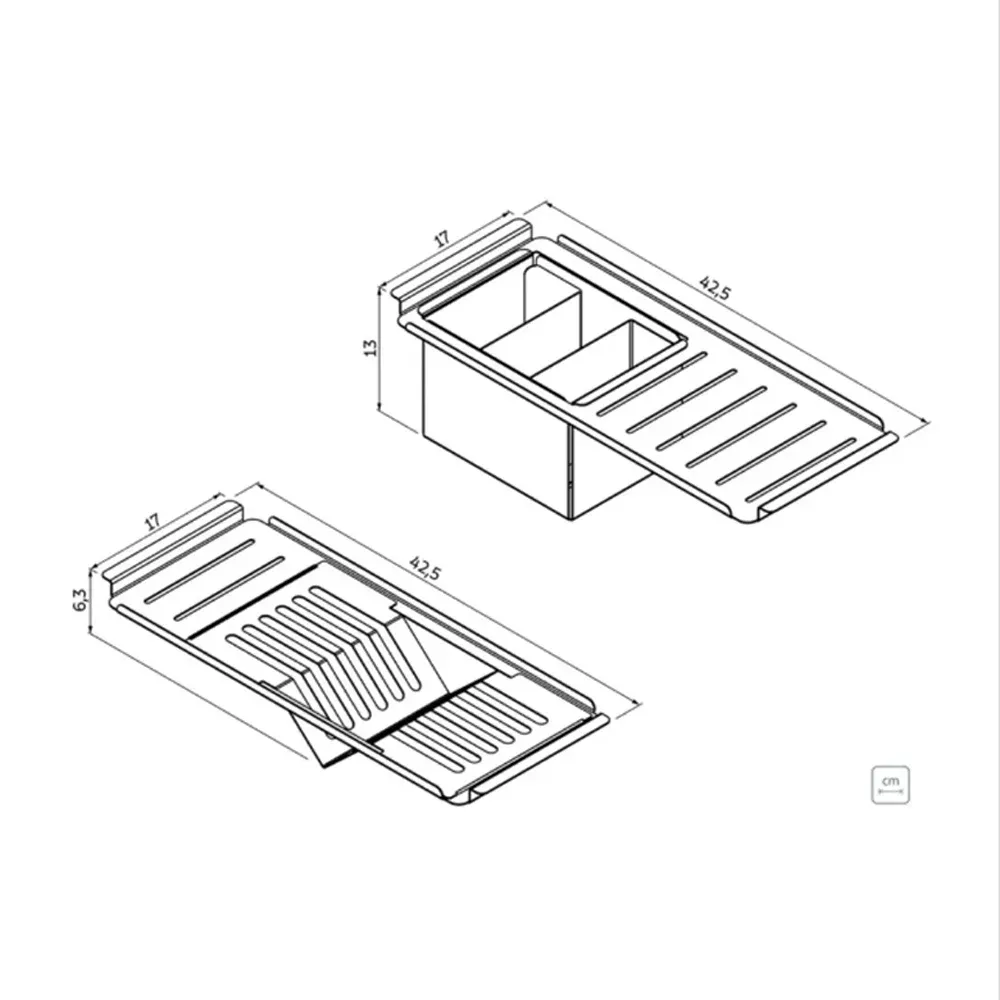 Kit de Acessórios em Aço Inox para Cubas Quadrum Design Collection