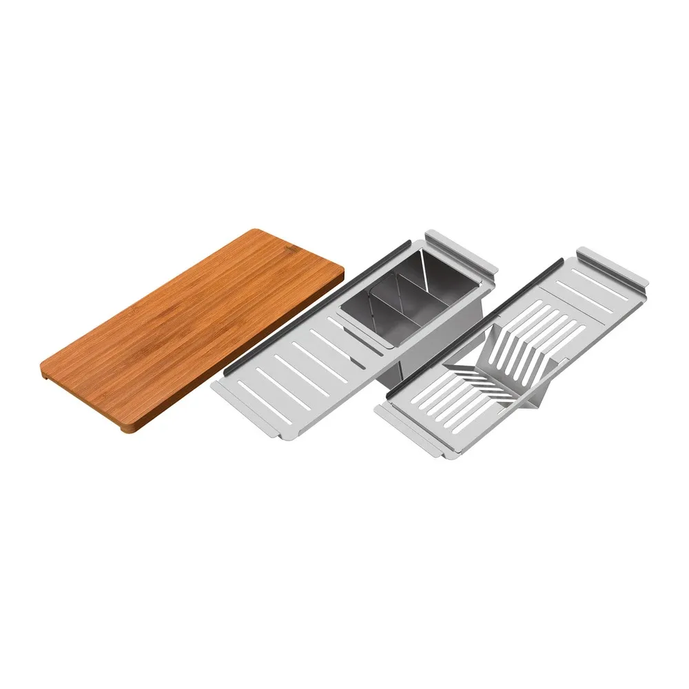 Kit de Acessórios em Aço Inox para Cubas Quadrum Design Collection