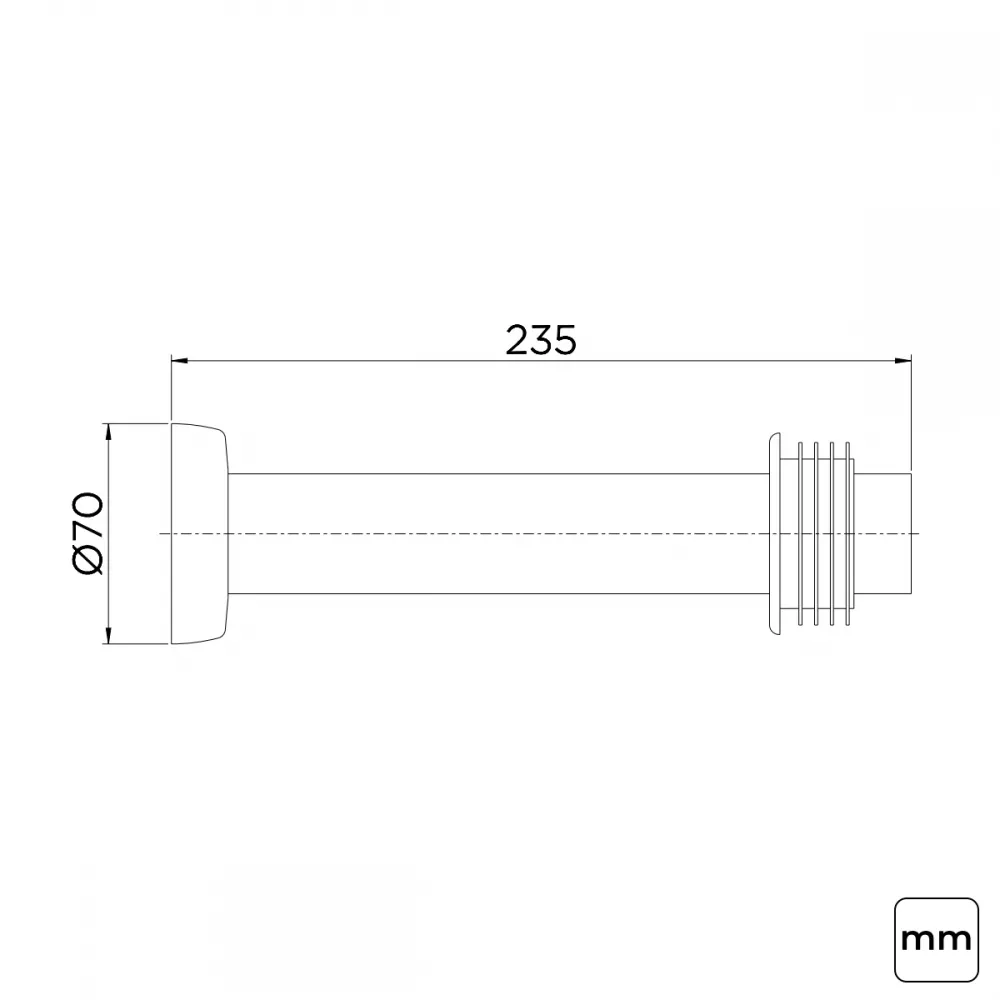 Tubo de Ligação para Bacia 25 cm Cromado Docol