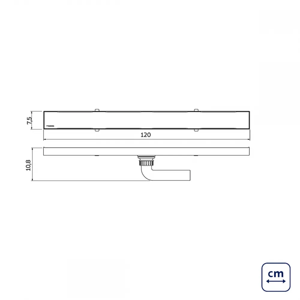 Ralo Neo Slim Tramontina em Aço Inox 120 x 7,5 cm - Ralo Linear Tampa Inox