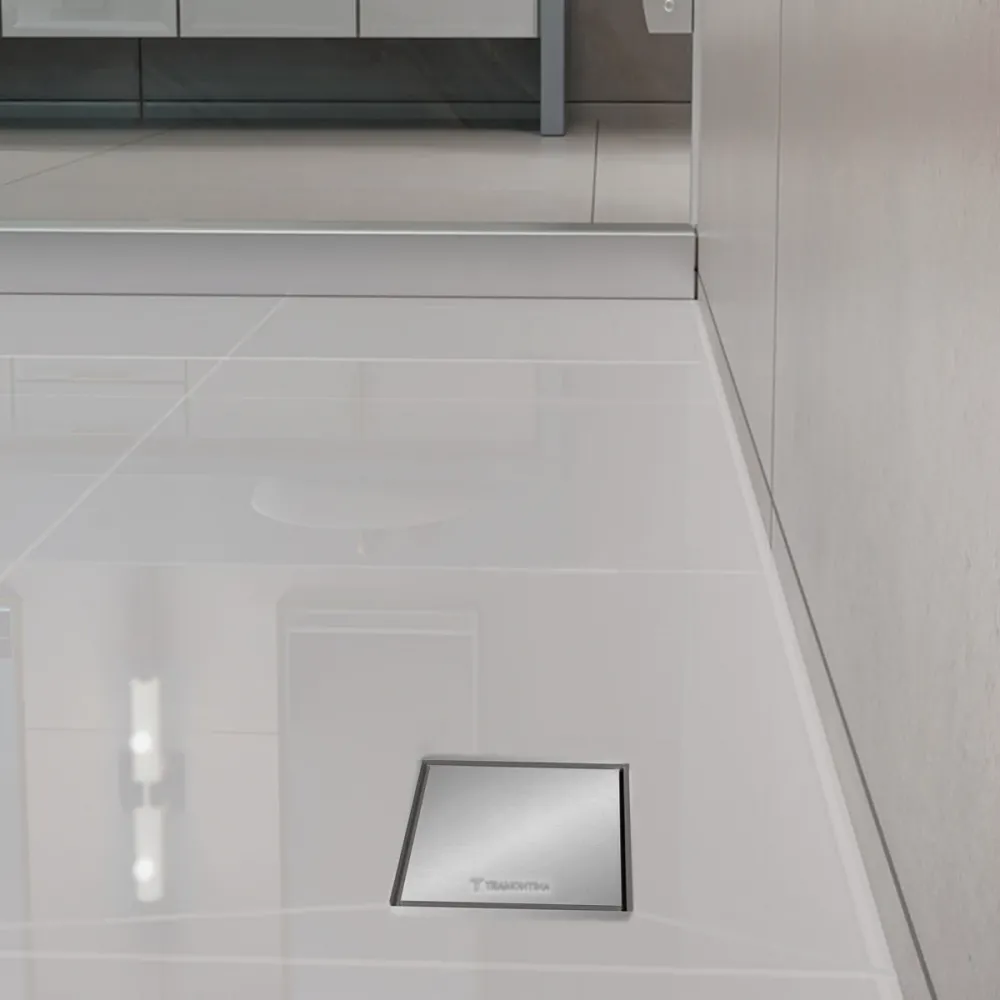 Ralo Neo Square Tramontina em Aço Inox 15 x 15 cm - Ralo Quadrado Tampa Inox