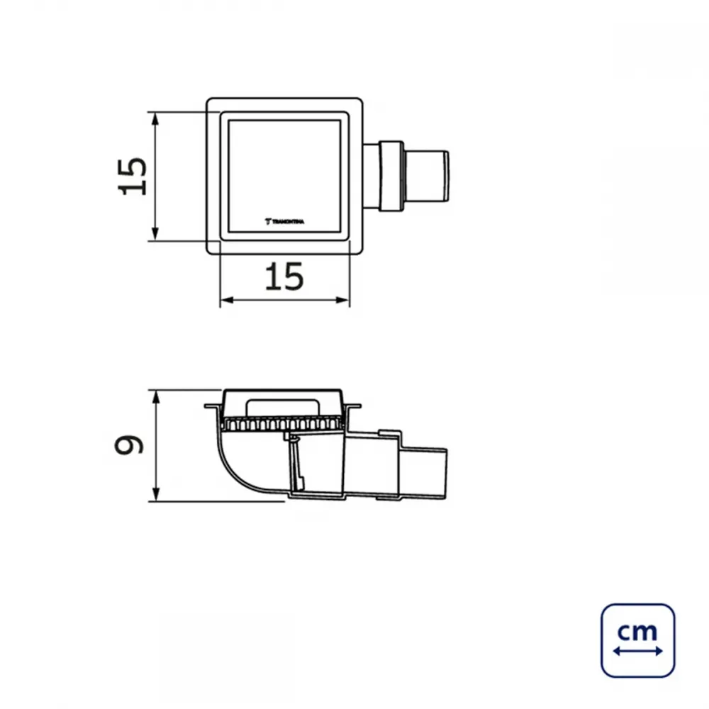 Ralo Neo Square Tramontina em Aço Inox 15 x 15 cm - Ralo Quadrado Tampa Inox