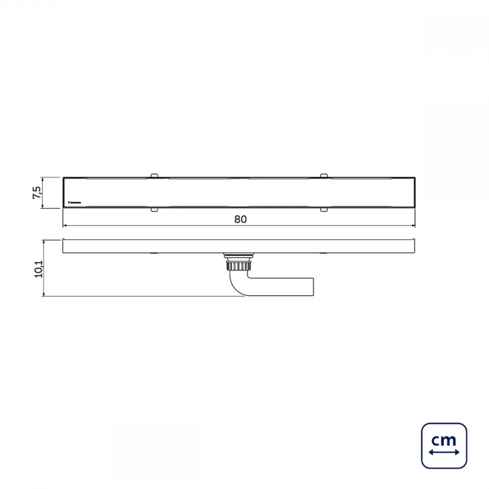 Ralo Neo Slim Tramontina em Aço Inox 70 x 7,5 cm - Ralo Linear Tampa Inox