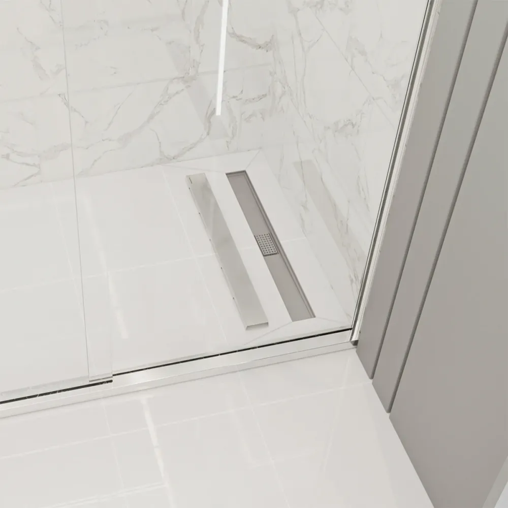 Ralo Neo Slim Tramontina em Aço Inox 80 x 7,5 cm - Ralo Linear Tampa Inox