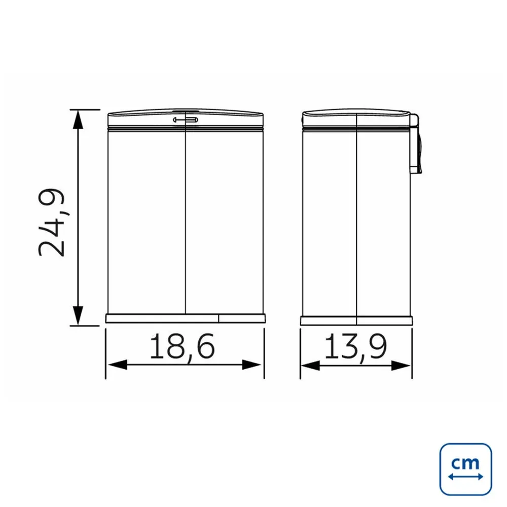 Lixeira Tramontina Tipo D em Aço Inox Acetinado 3 L