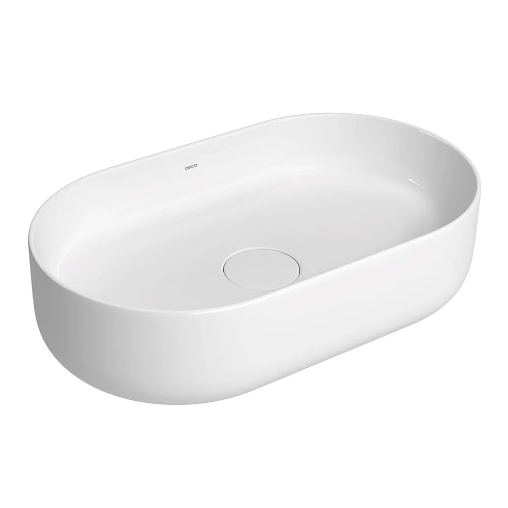 Cuba de Apoio Oval Deca Slim 29,5x50 cm Branco