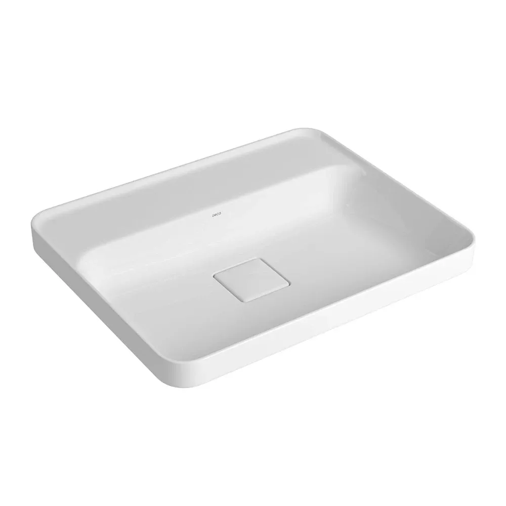 Cuba de Sobrepor com Mesa Retangular Deca Slim 50 cm Branco