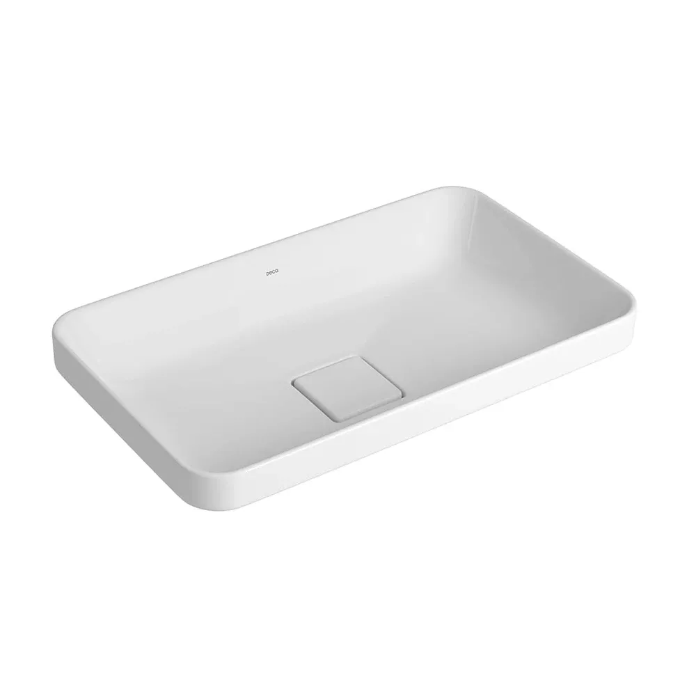 Cuba de Sobrepor Retangular Deca Slim 30x50 cm Branco