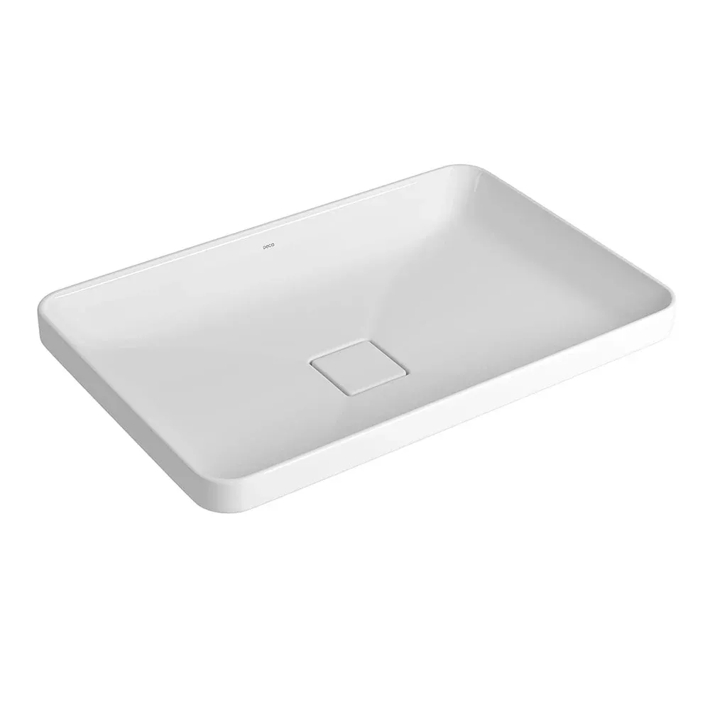 Cuba de Sobrepor Retangular Deca Slim 40x60 cm Branco