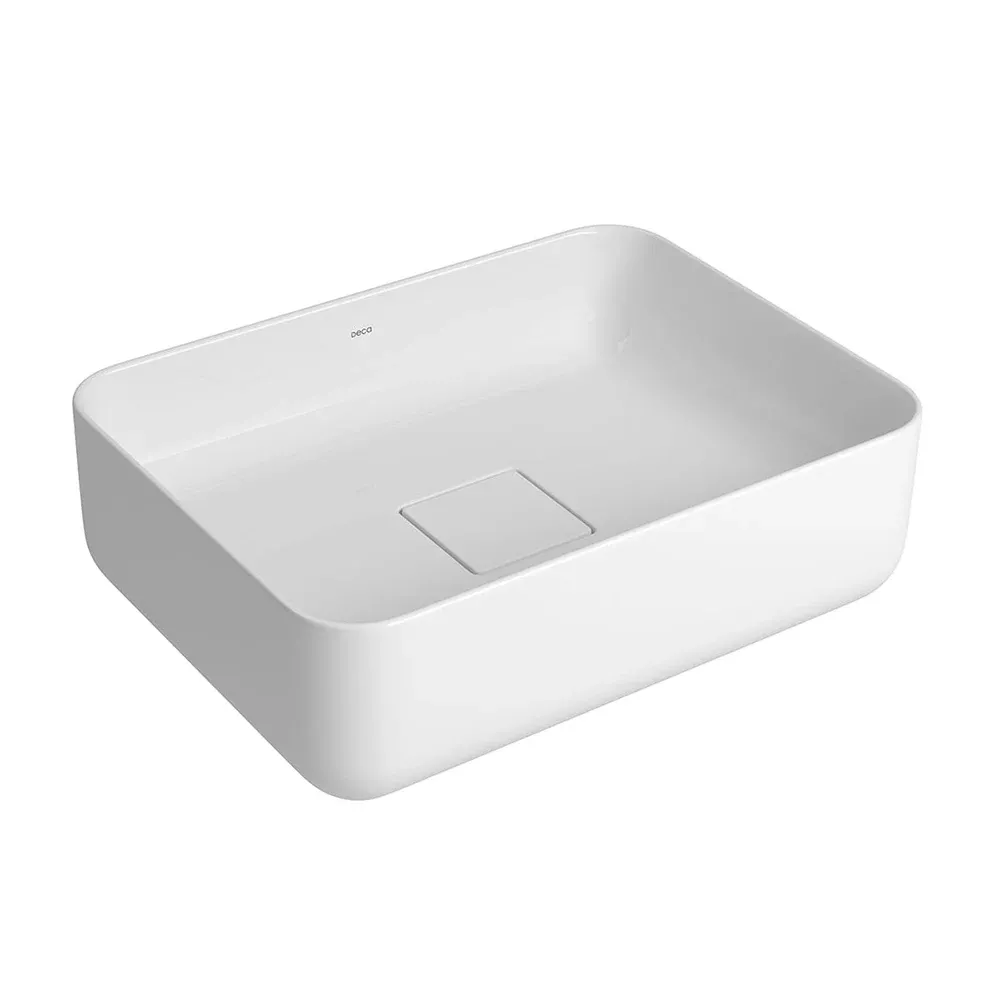 Cuba de Apoio Retangular Deca Slim 30x40 cm Branco Brilhante