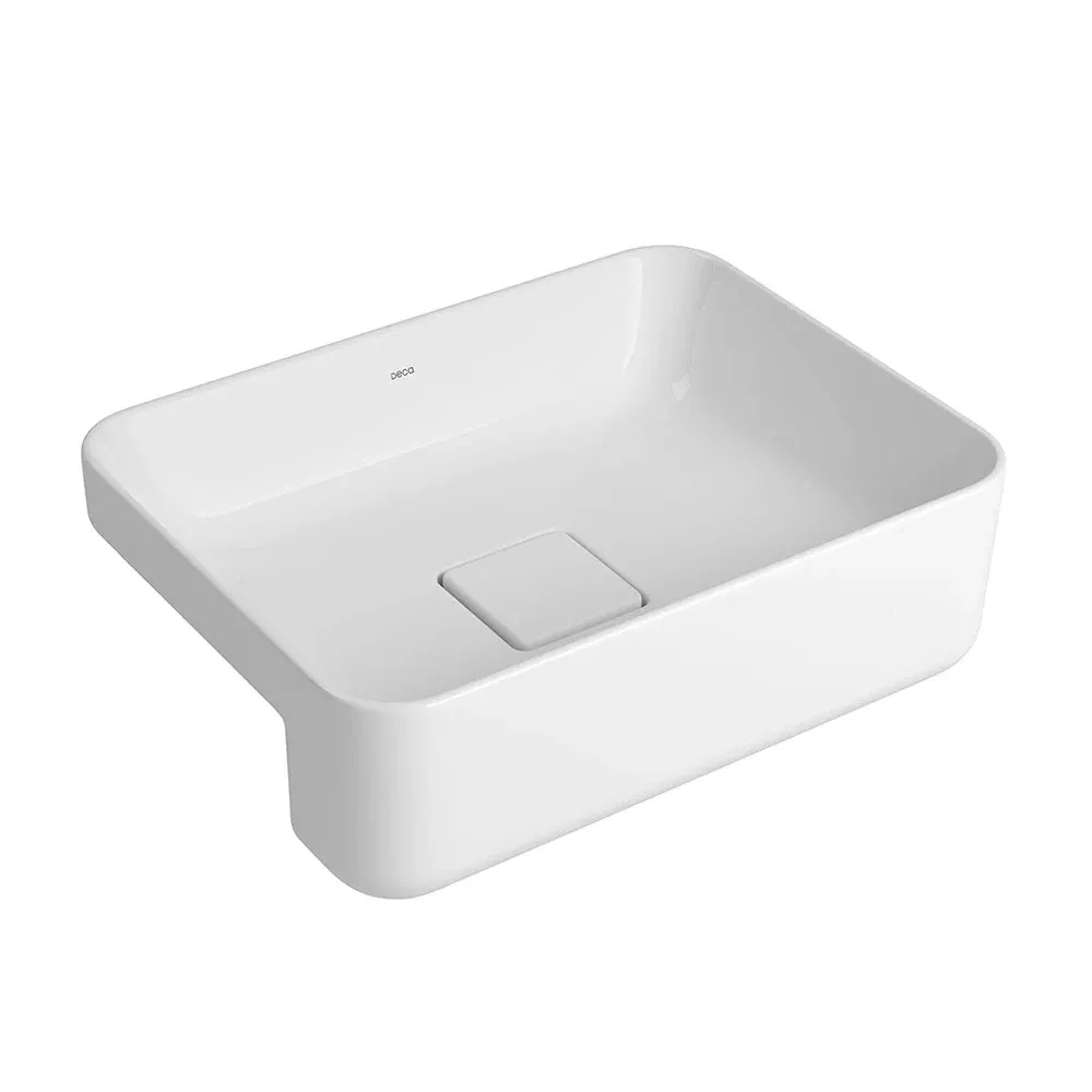 Cuba de Semiencaixe Retangular Deca Slim 30x40 cm Branco