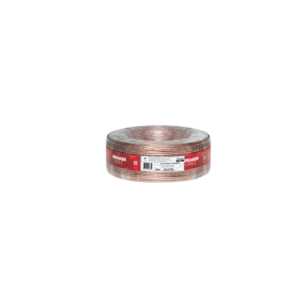 Cabo para Caixa Acústica AAT Classic CCA 2x2,5mm² Rolo de 100m com Marcação de Metragem