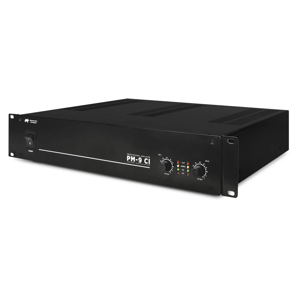 Amplificador de Potência Estéreo AAT PM-9 CI 70V/100V e 8/4 Ohms 2x200W RMS