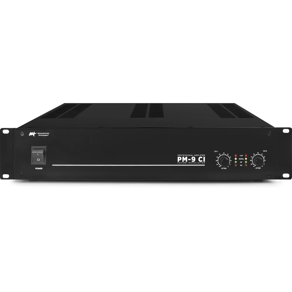 Amplificador de Potência Estéreo AAT PM-9 CI 70V/100V e 8/4 Ohms 2x200W RMS