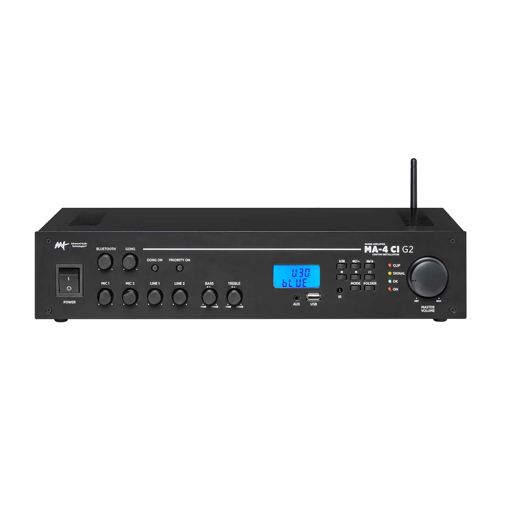 Mixer Amplificado AAT MA-4 CI G2 200W RMS 70V com Bluetooth, USB e Rádio FM