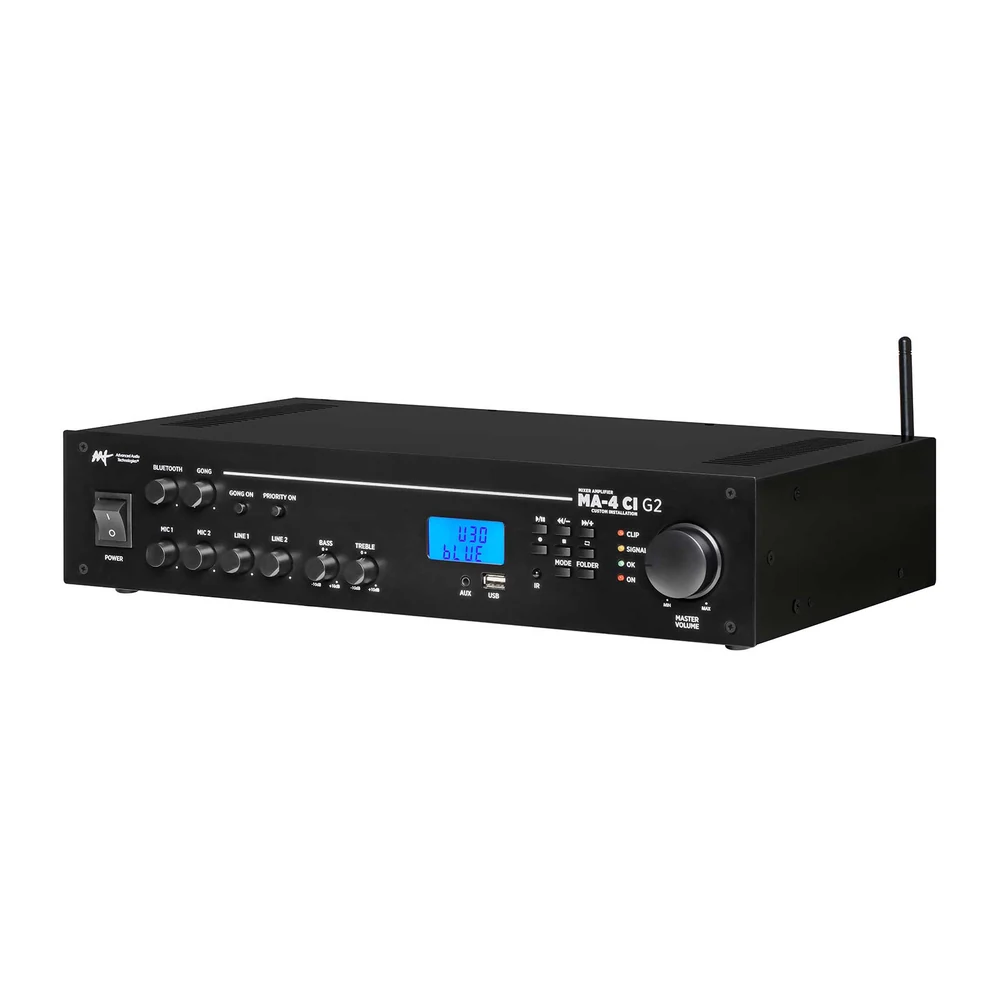 Mixer Amplificado AAT MA-4 CI G2 200W RMS 70V com Bluetooth, USB e Rádio FM