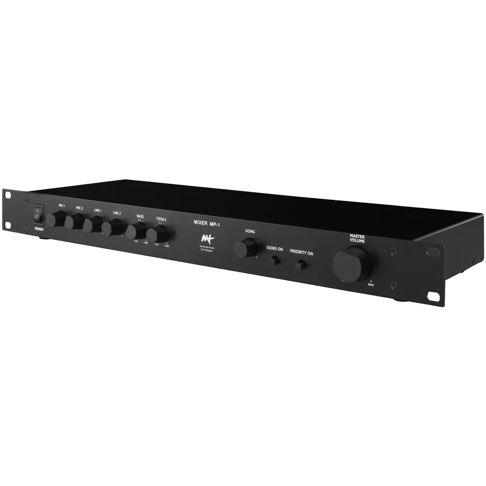 Mixer Pré-Amplificado AAT MP-1 Mono com 2 Microfones, Gongo e Prioridade 1U