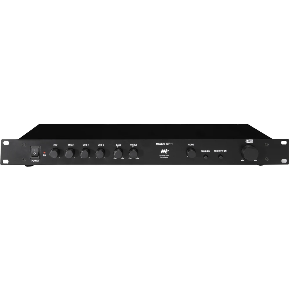 Mixer Pré-Amplificado AAT MP-1 Mono com 2 Microfones, Gongo e Prioridade 1U