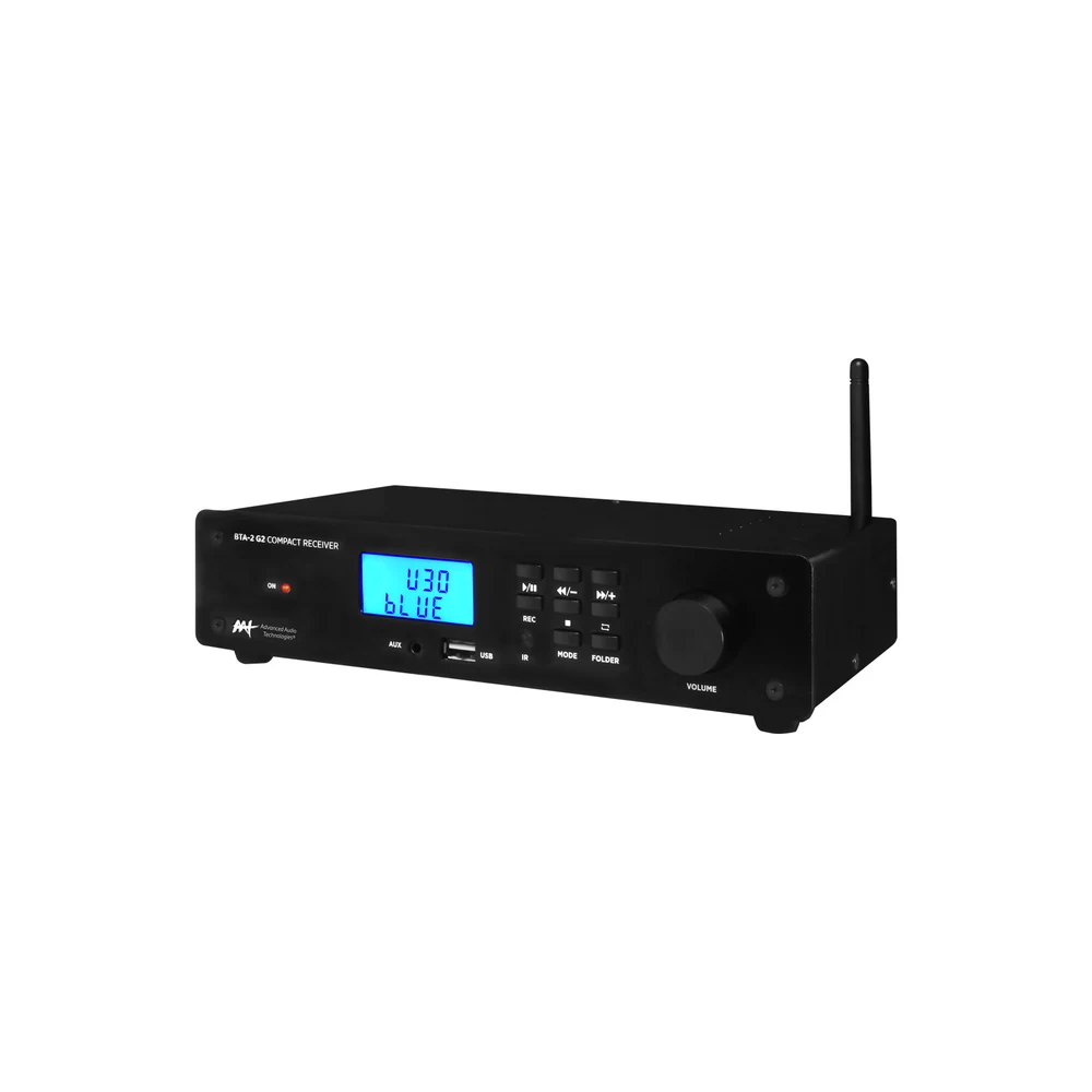 Receiver Compacto AAT BTA-2 G2 com Bluetooth 5.0, Rádio FM e USB 30W RMS
