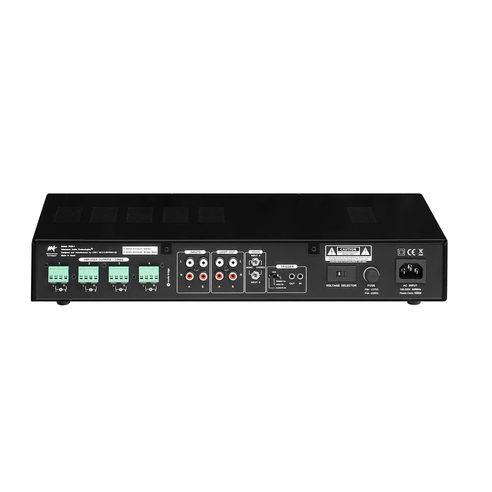 Amplificador Multiroom AAT PMR-1 G2 Analógico 4 Zonas Estéreo Classe D 8 Canais