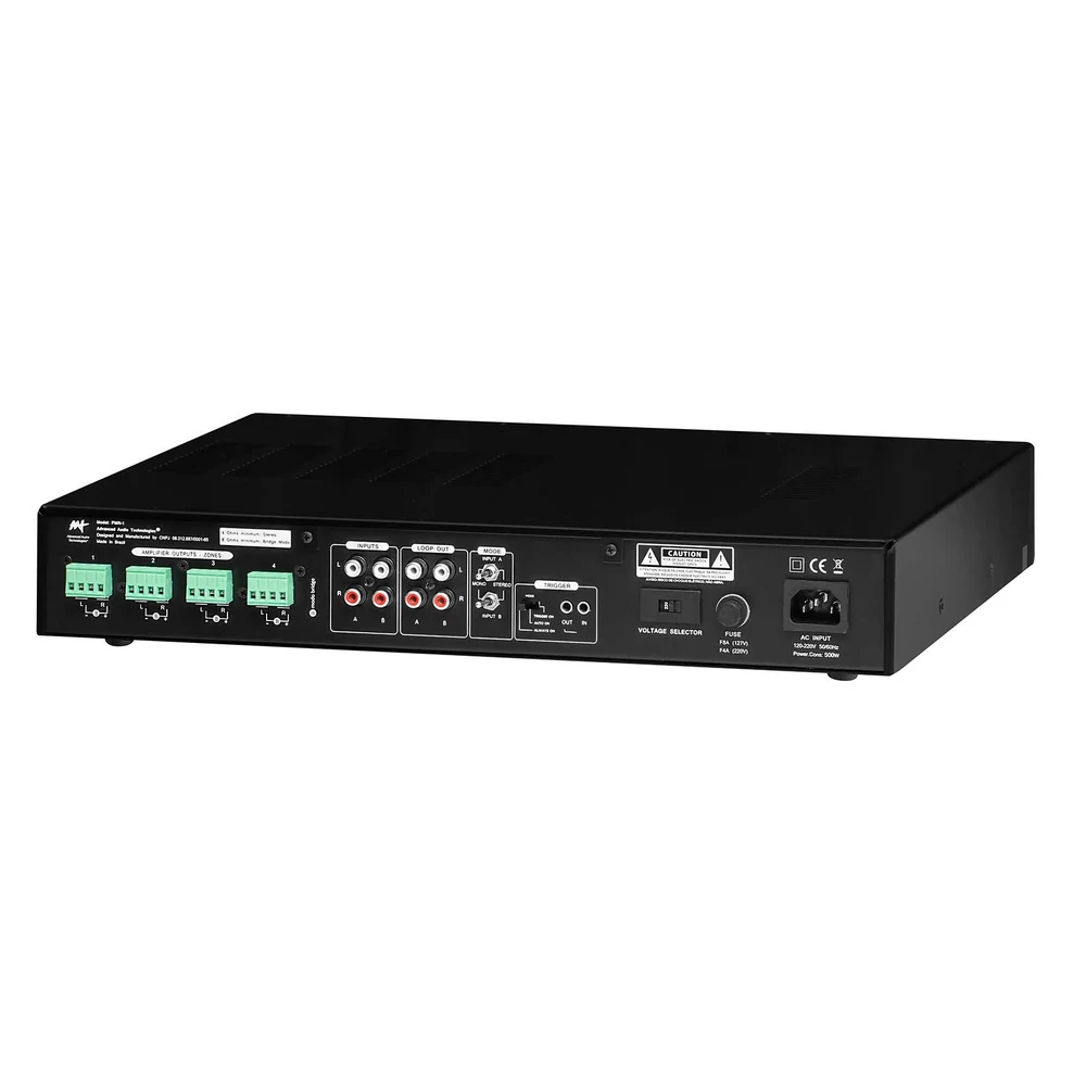 Amplificador Multiroom AAT PMR-1 G2 Analógico 4 Zonas Estéreo Classe D 8 Canais
