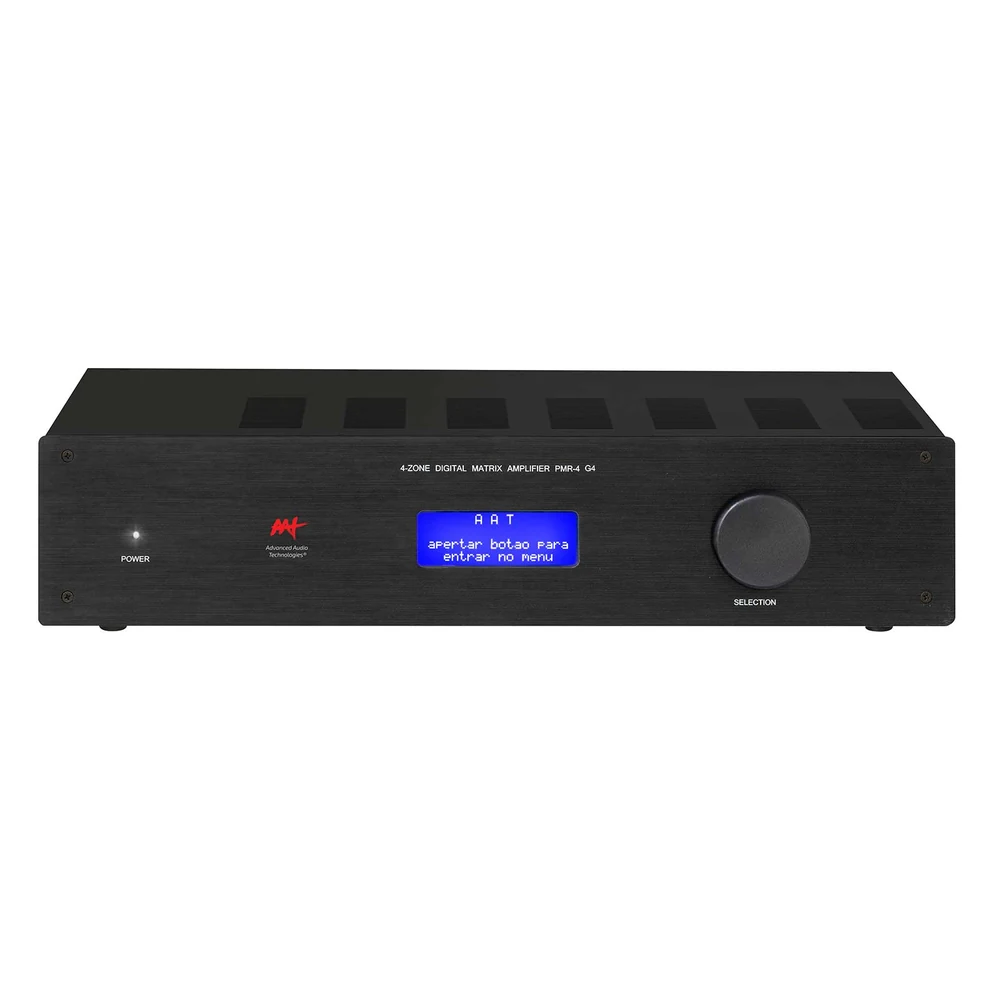 Amplificador Multiroom AAT PMR-4 Digital 4 Zonas Estéreo 8 Canais Classe D