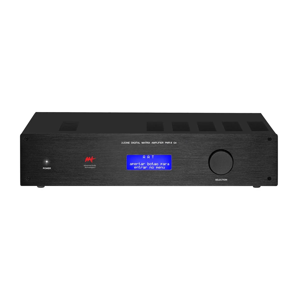 Amplificador Multiroom AAT PMR-8 Digital 2 Zonas Estéreo 4 Canais Classe D