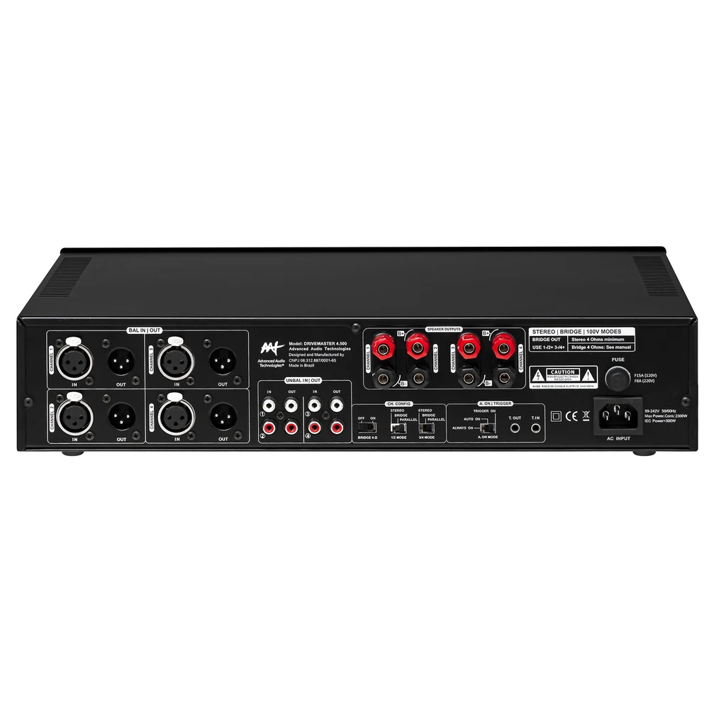 Amplificador de Potência AAT Drive Master 4.500 Classe D 4 Canais 500W RMS
