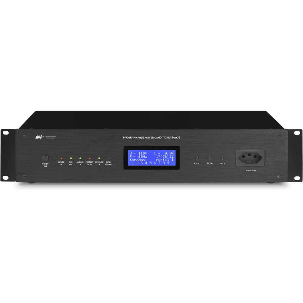 Condicionador de Energia Gerenciável AAT PWC-8 120V 2400W com App, Telemetria e Auto-Reboot de Internet