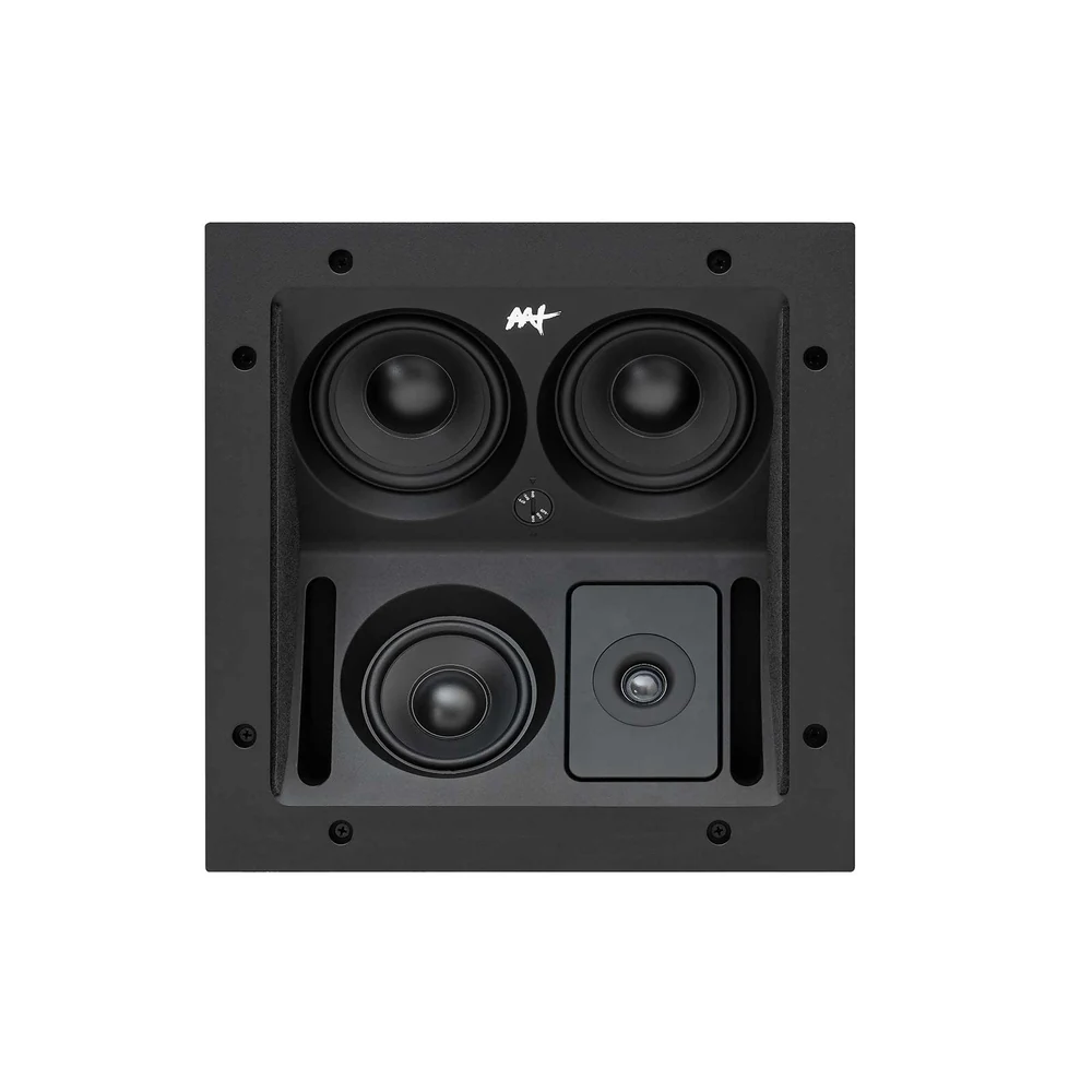 Caixa Acústica de Embutir AAT LCR3-A150 Preta 3 Vias com Baffle Angulado