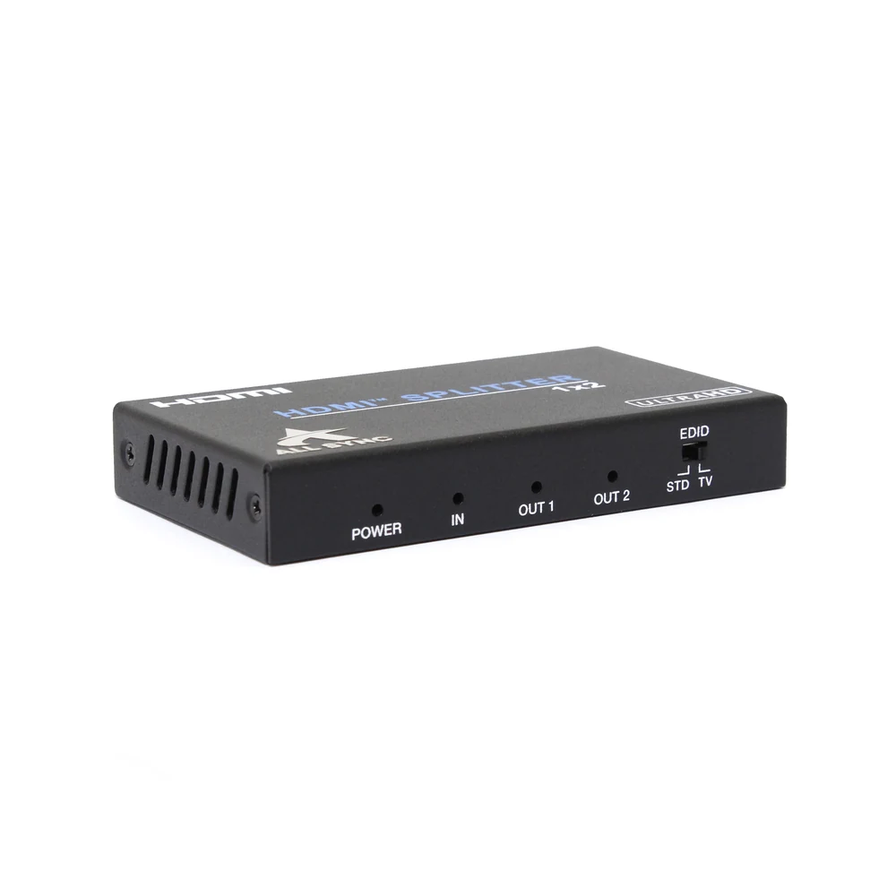 Splitter HDMI 2 Portas UHD 4K 60 Hz Angular Cabos AS-SP2P HDMI 2.0b HDCP 2.2