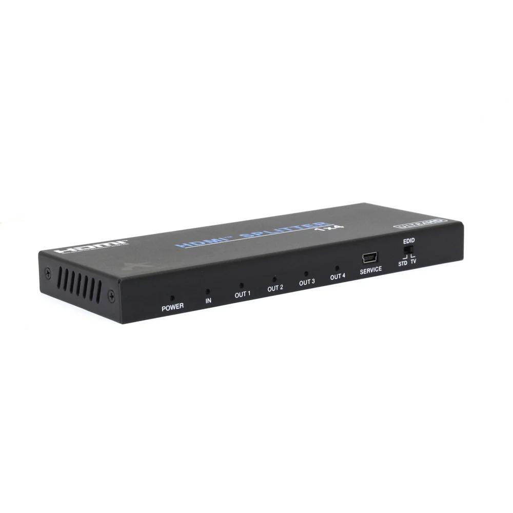 Splitter HDMI 4 Portas UHD 4K 60 Hz Angular Cabos AS-SP4P HDMI 2.0b HDCP 2.2