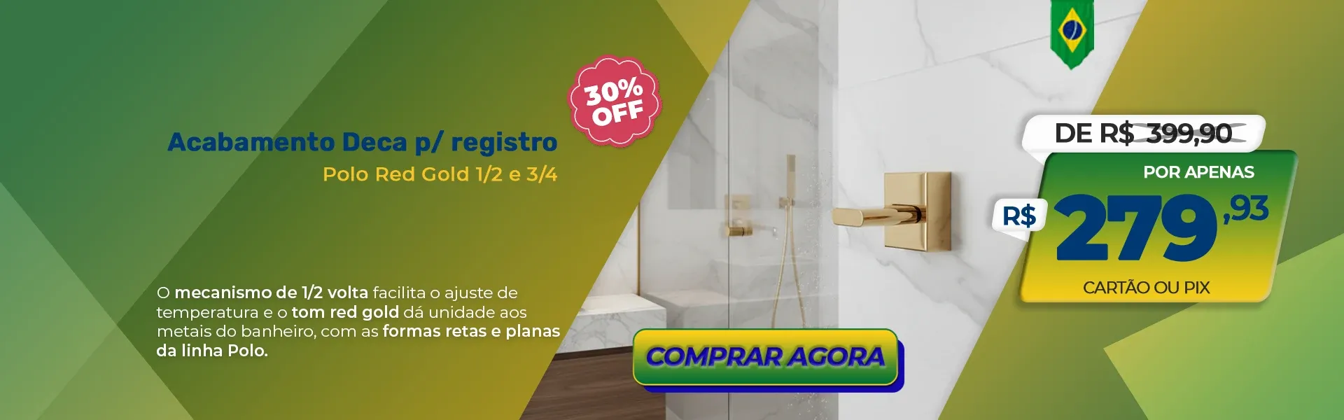 Acabamento para Registro Polo Red Gold